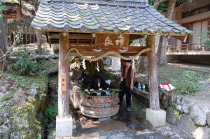 松尾大社のビックリ　　その５）滝の近くにある「亀の井」